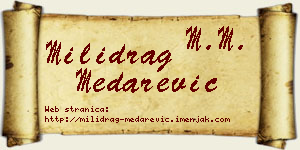 Milidrag Medarević vizit kartica
